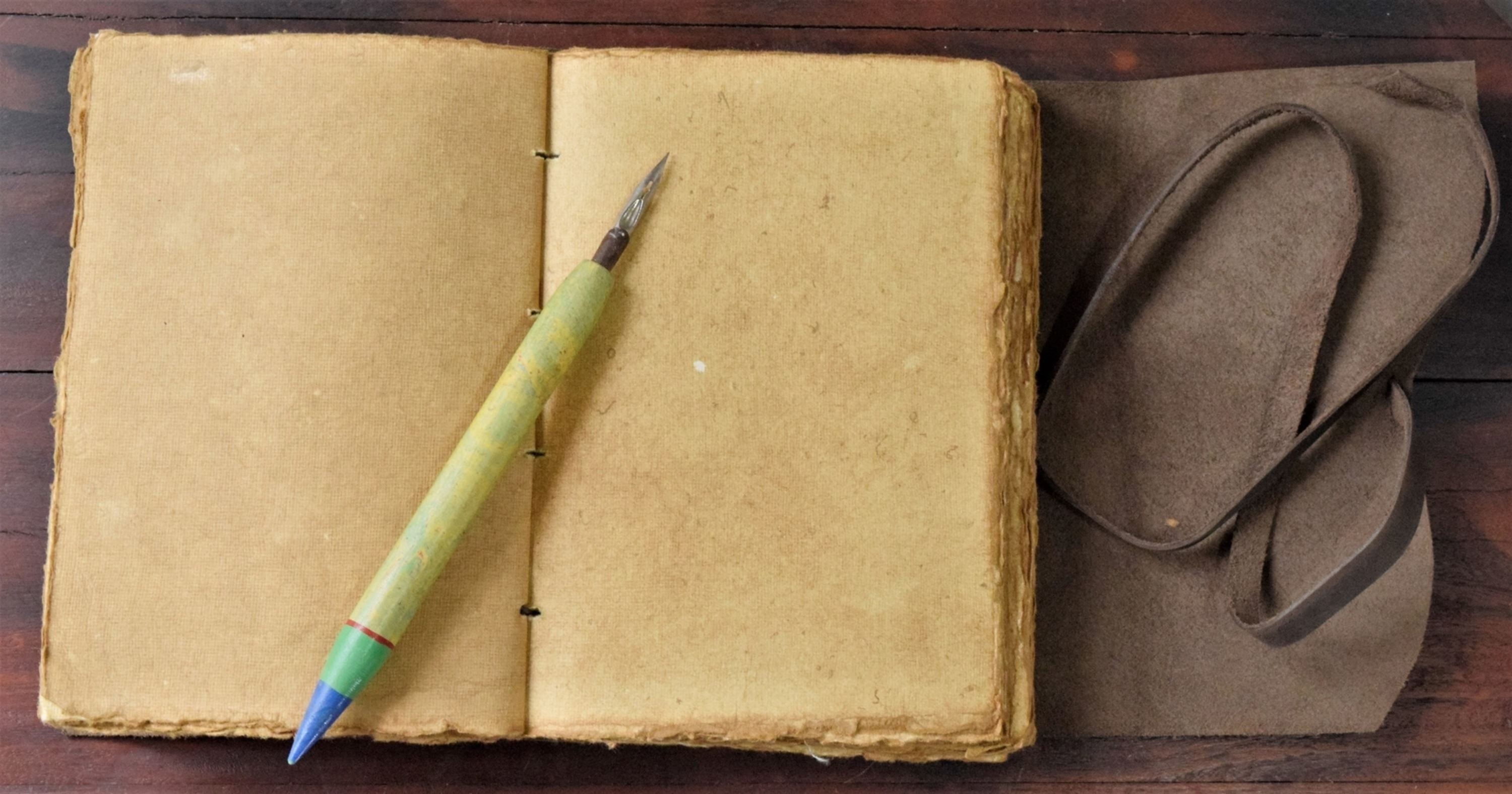 Gift for traveler - plain buff leather journal