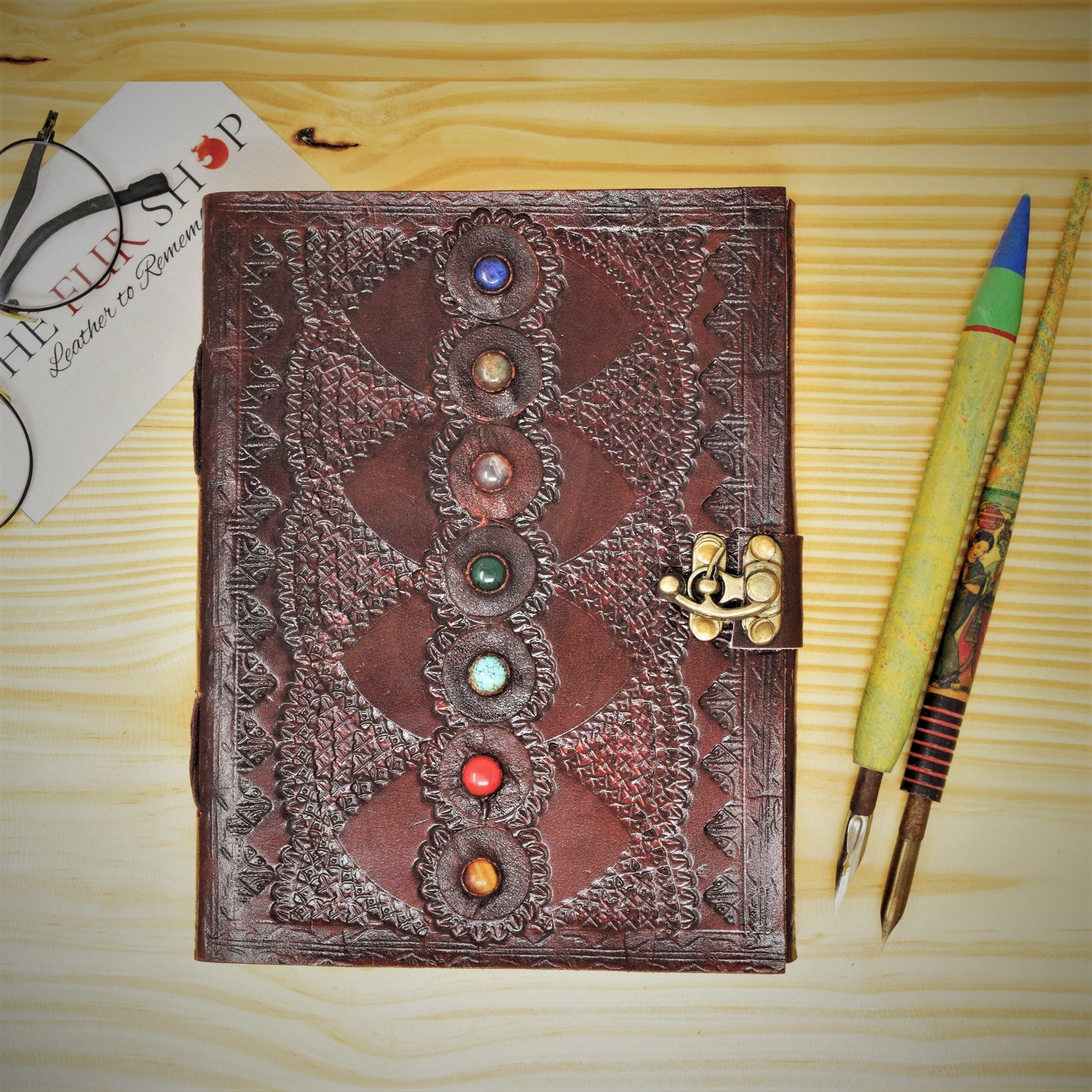 Elevate Your Writing Experience with Handmade Leather Journals - Seven Chakra Stone