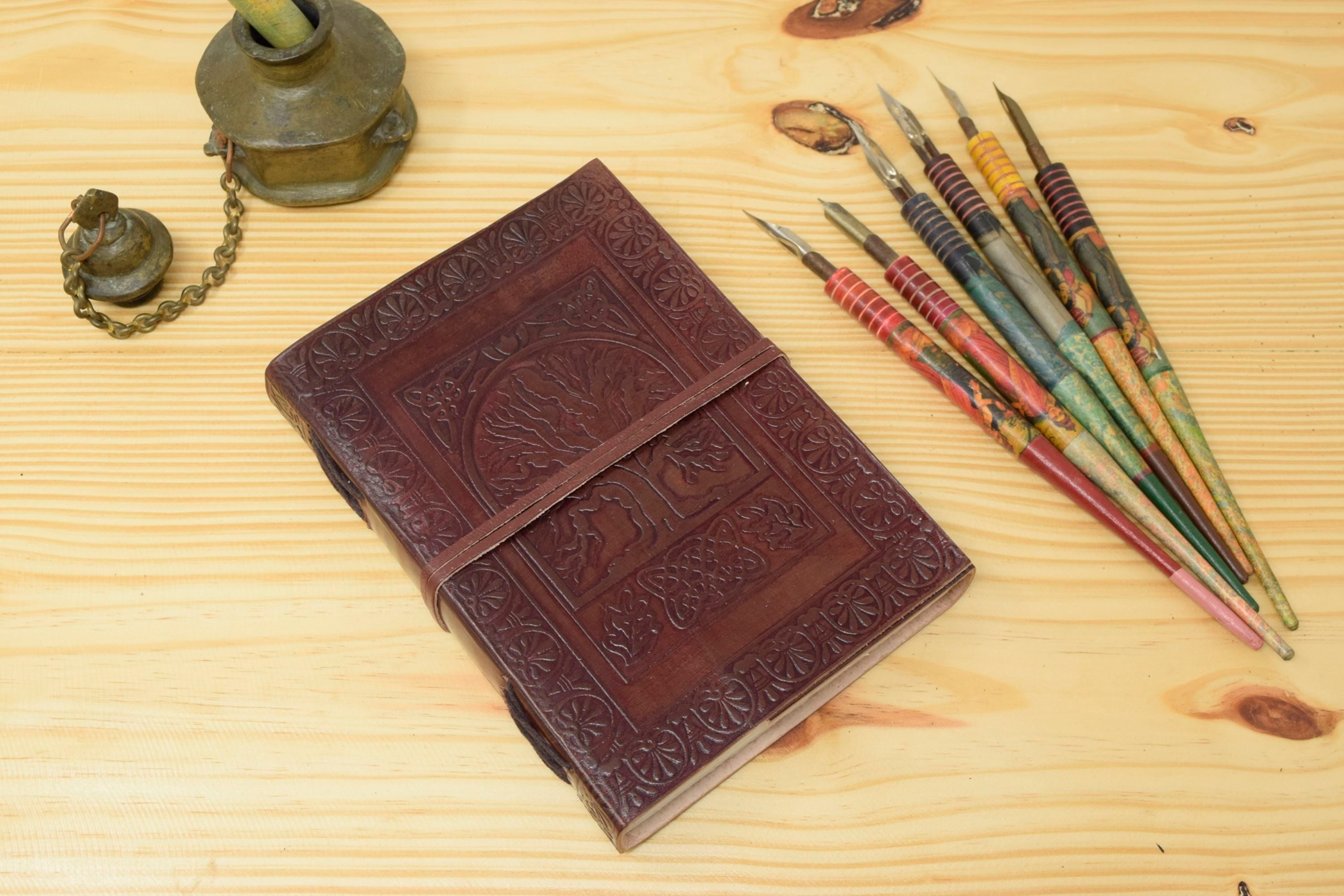 Vintage Handmade Leather Journal - The Tree of Life