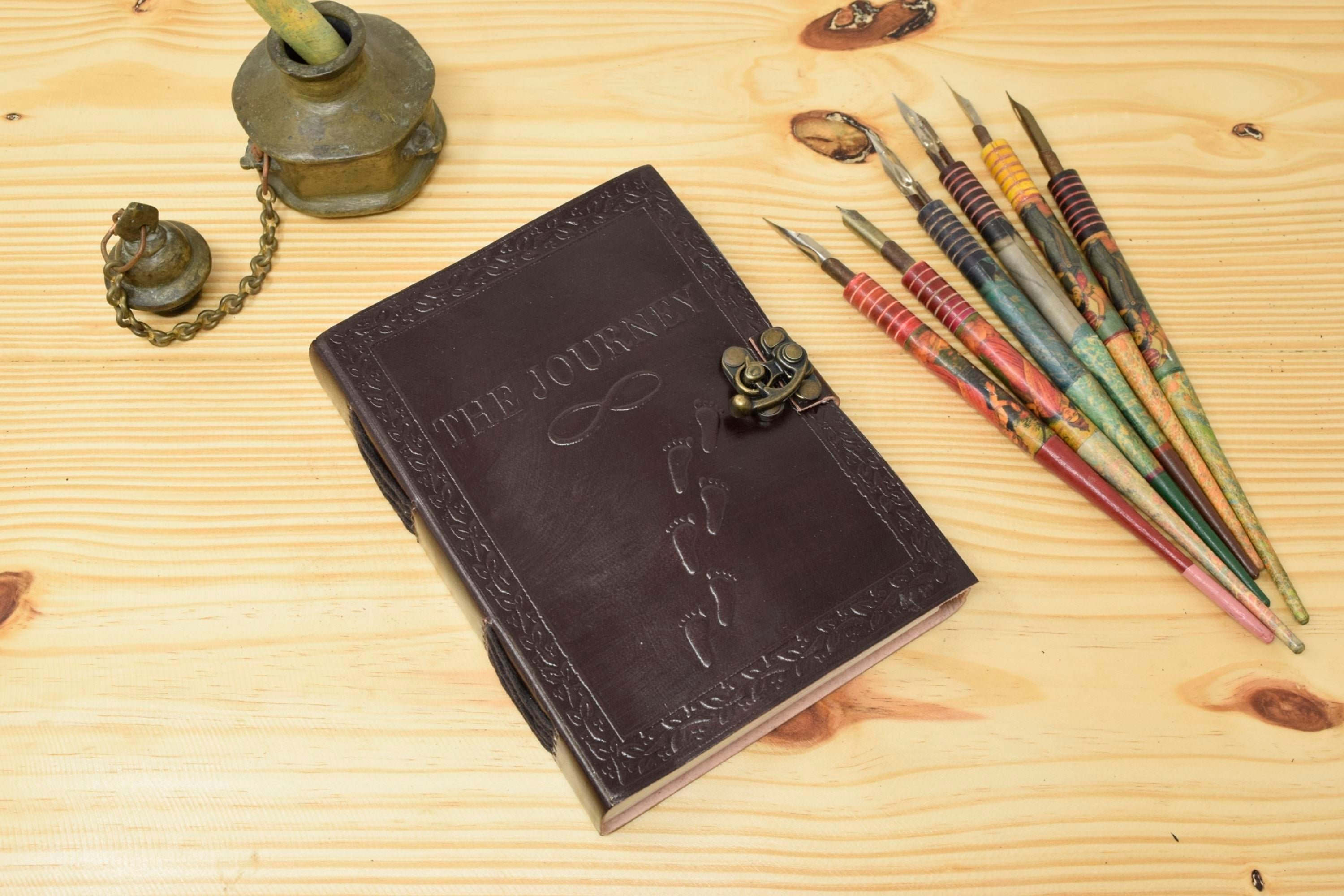 Vintage Handmade Leather Journal - The Journey