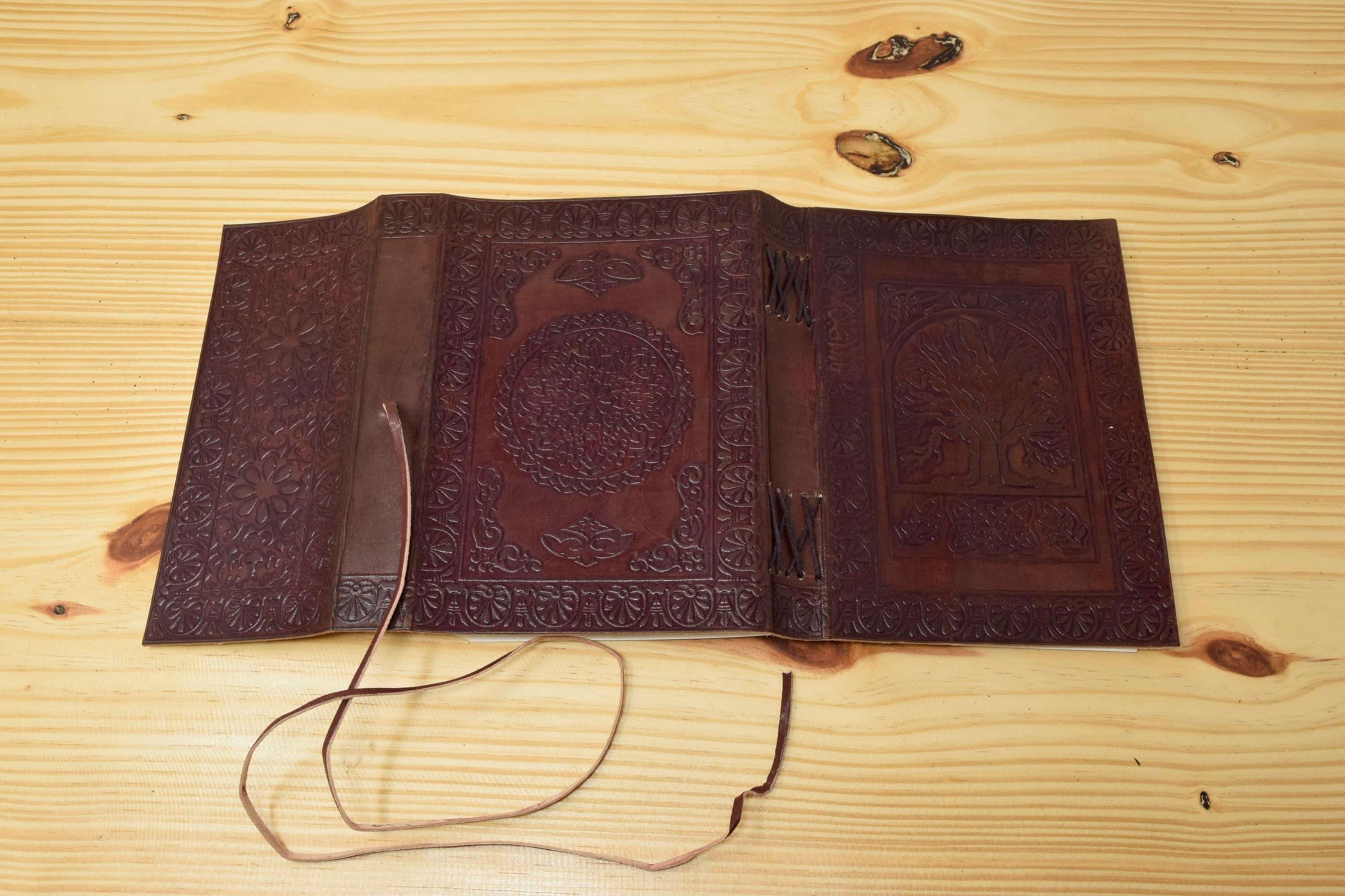 Vintage Handmade Leather Journal - The Tree of Life