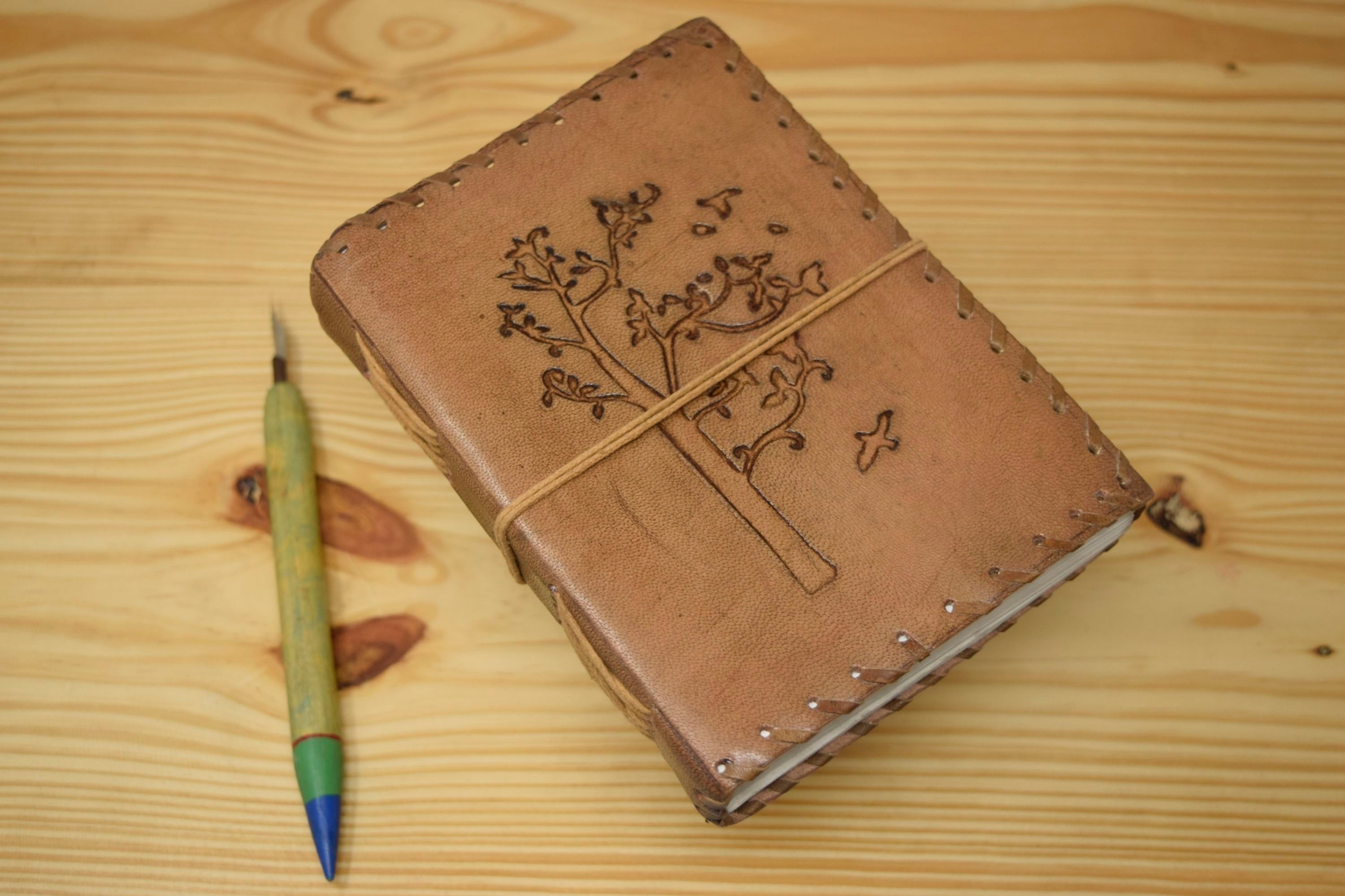 Artisanal Leather Journal - Minimal Light Brown Diary