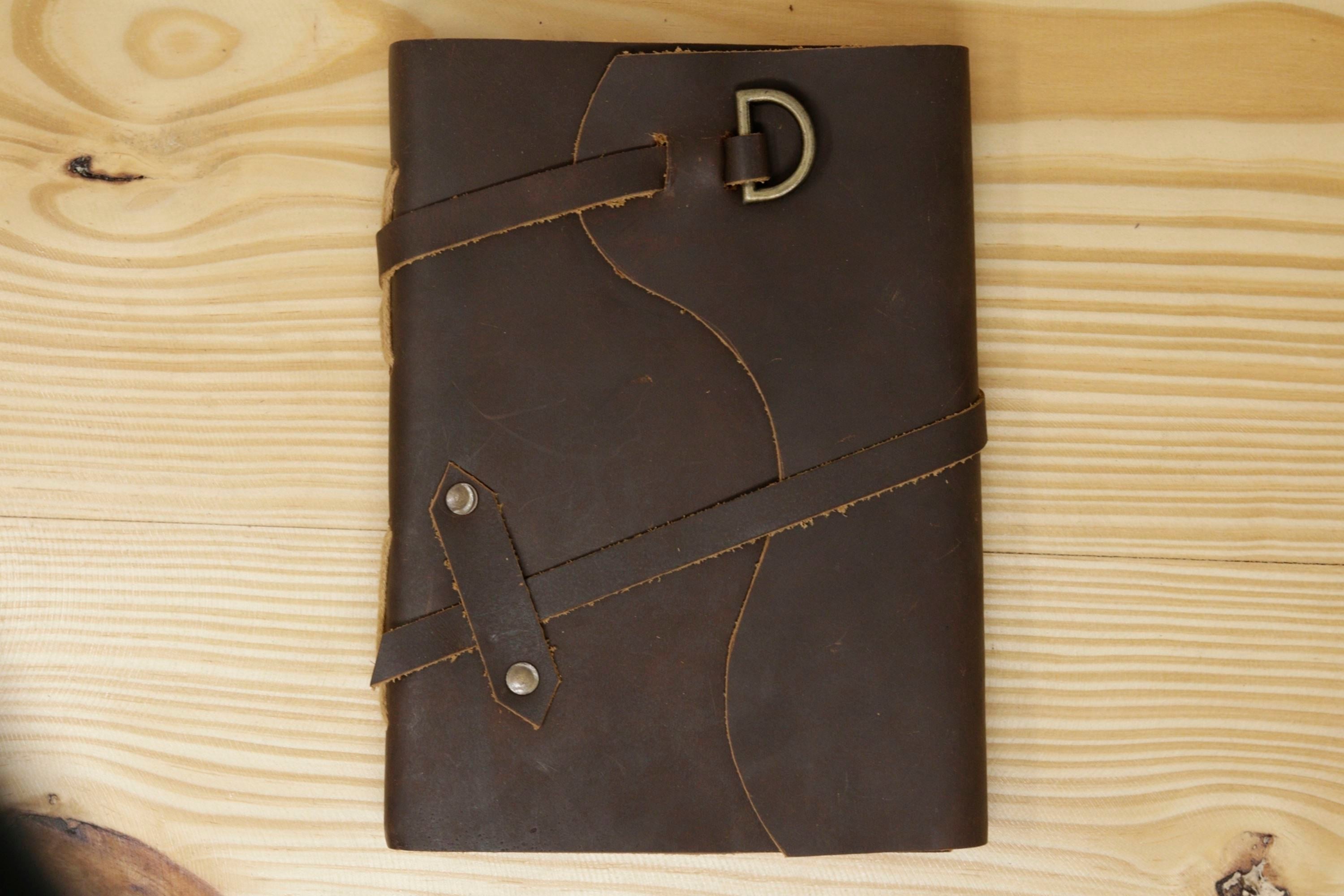 Handmade Vintage Leather Journal - Buff Designer Flap