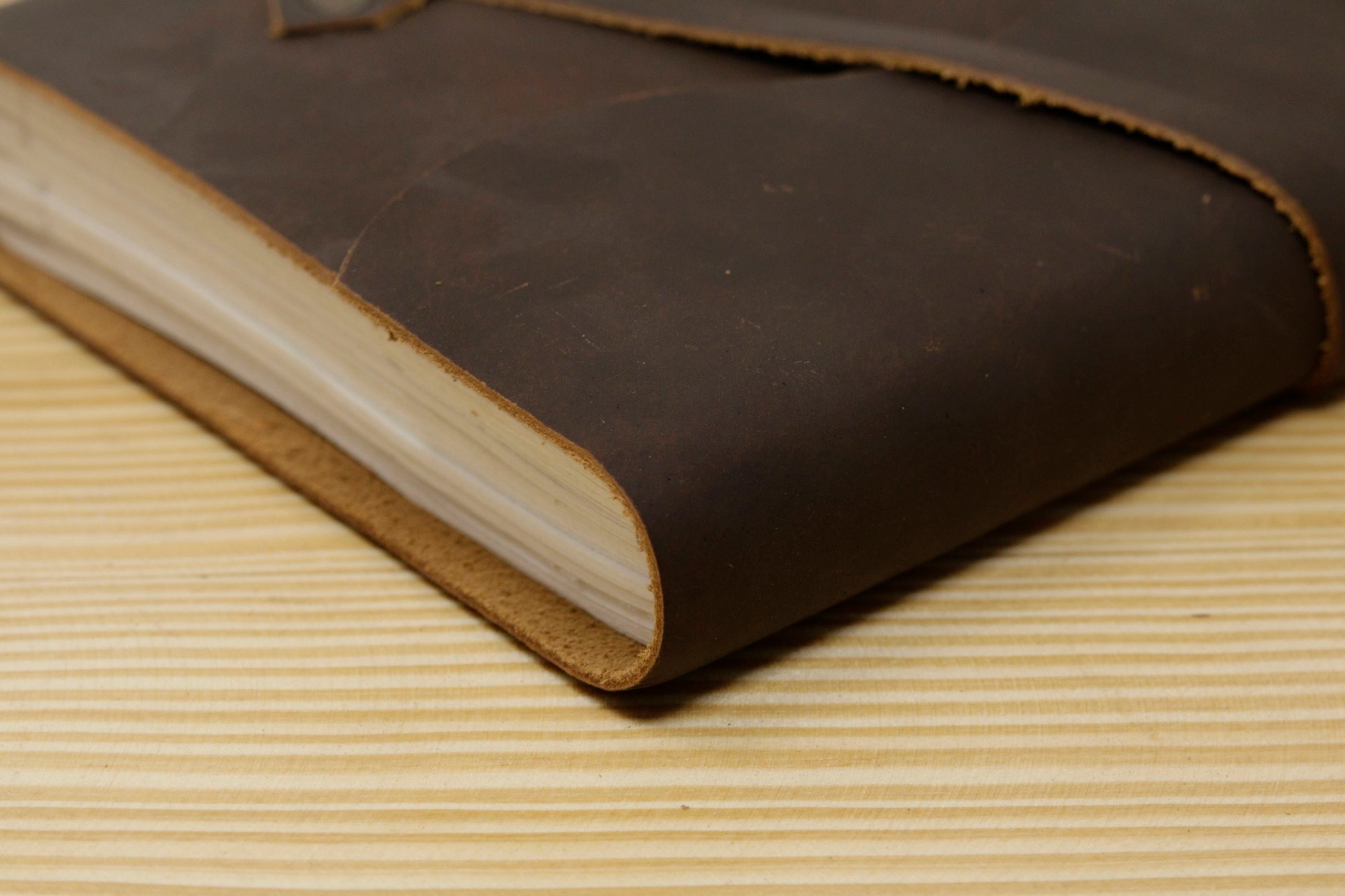 Handmade Vintage Leather Journal - Buff Designer Flap