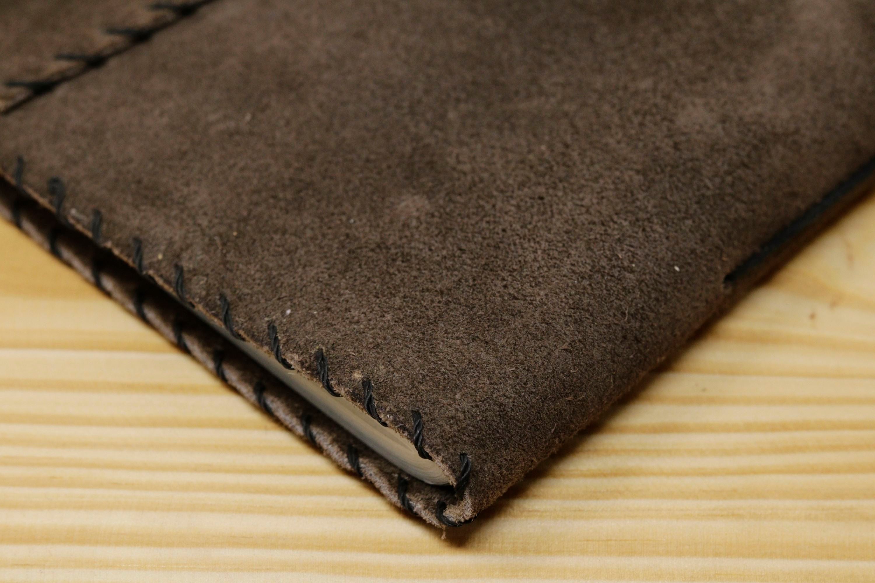 Handmade Vintage Leather Journal - Suede Centre Lock