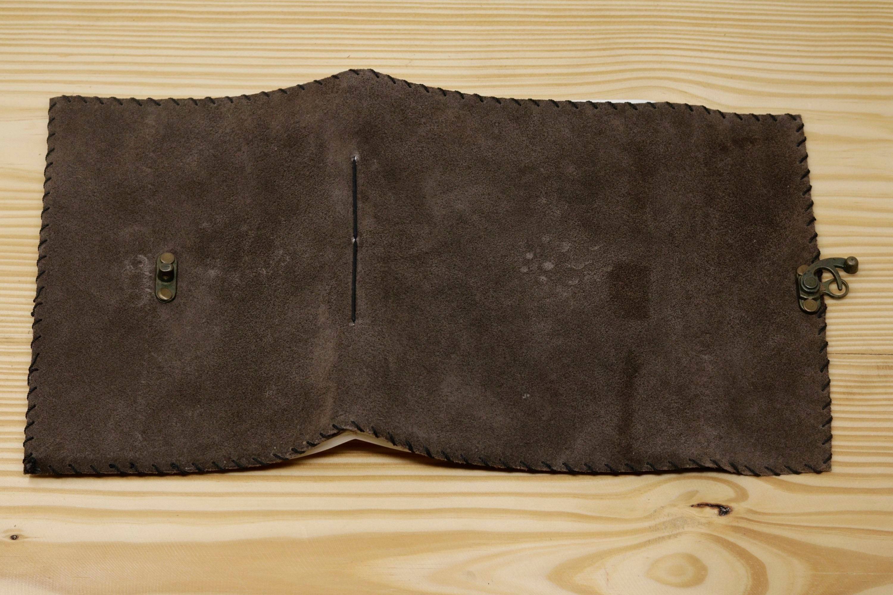 Handmade Vintage Leather Journal - Suede Centre Lock