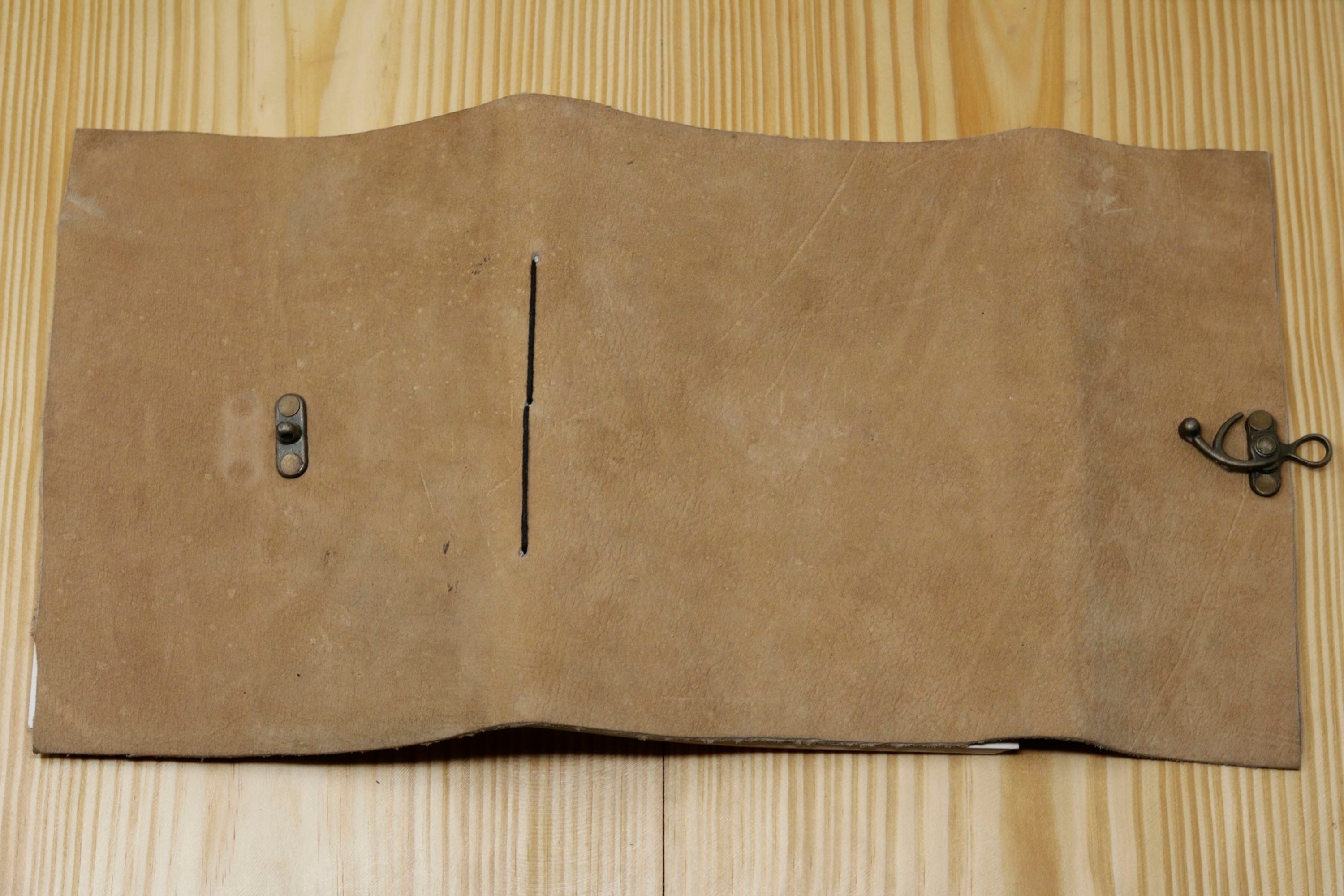 Handmade Vintage Leather Journal - Light Brown Suede Centre Lock