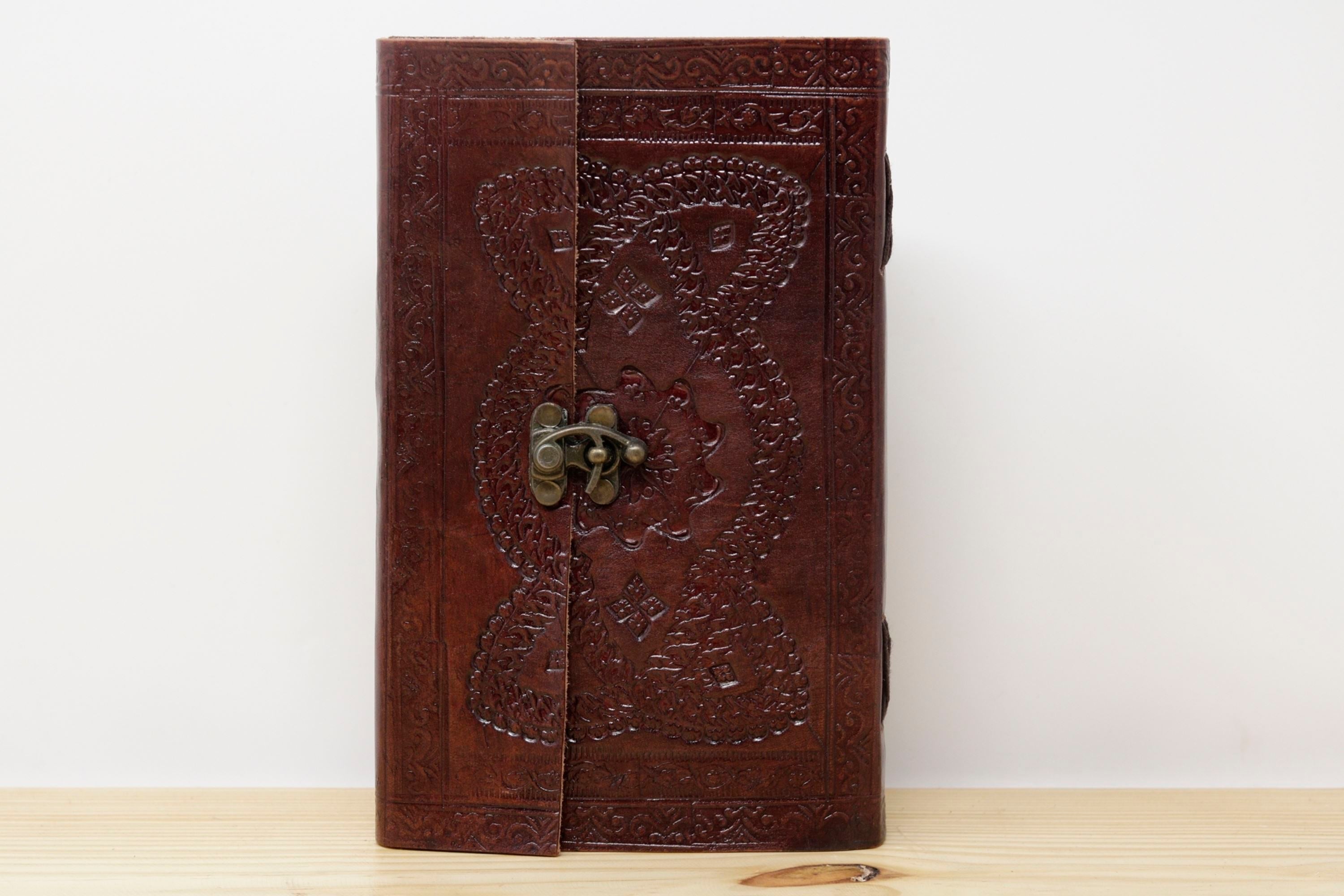 Vintage Handmade Leather Journal - Bow Lock