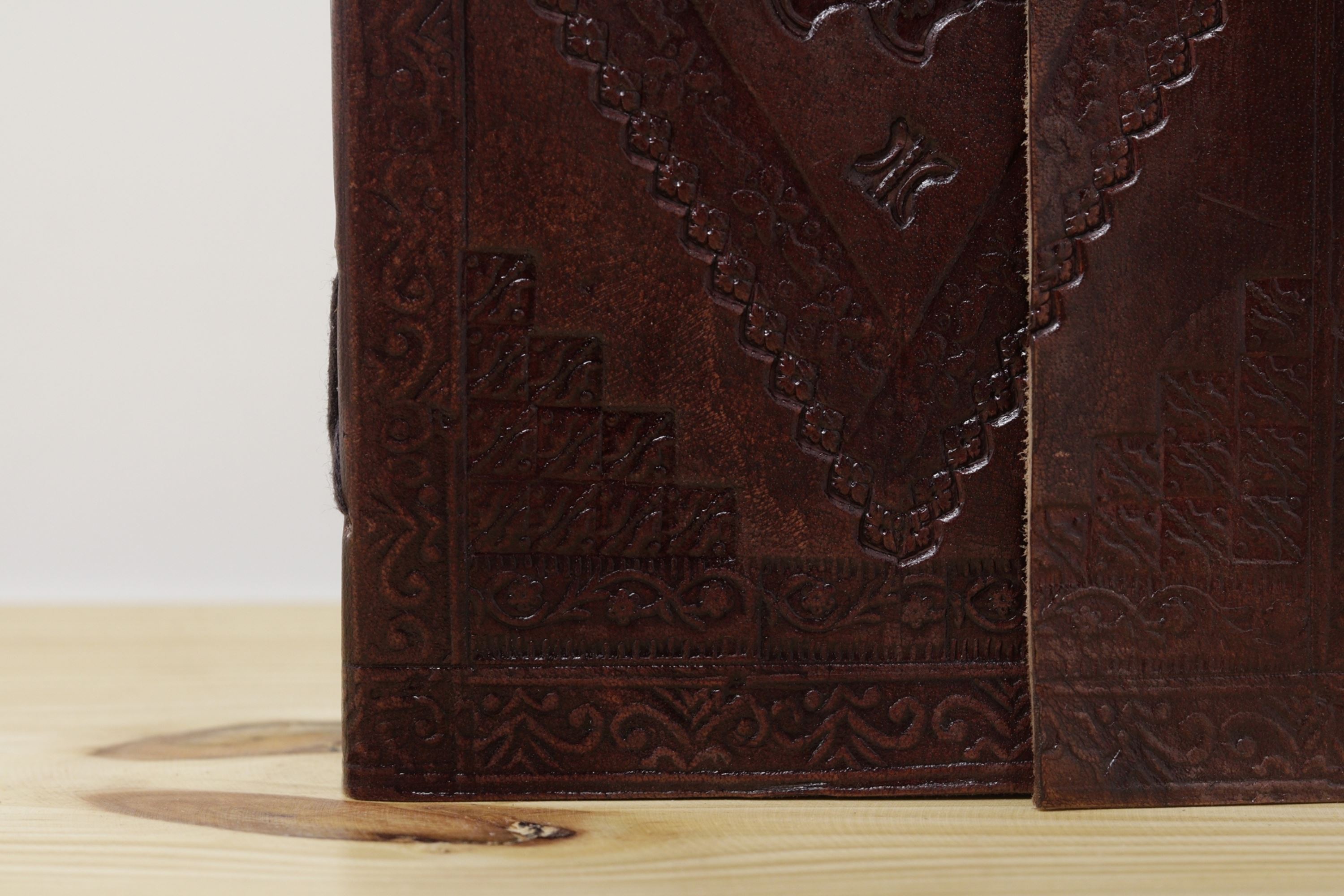 Vintage Handmade Leather Journal - Diamond Lock