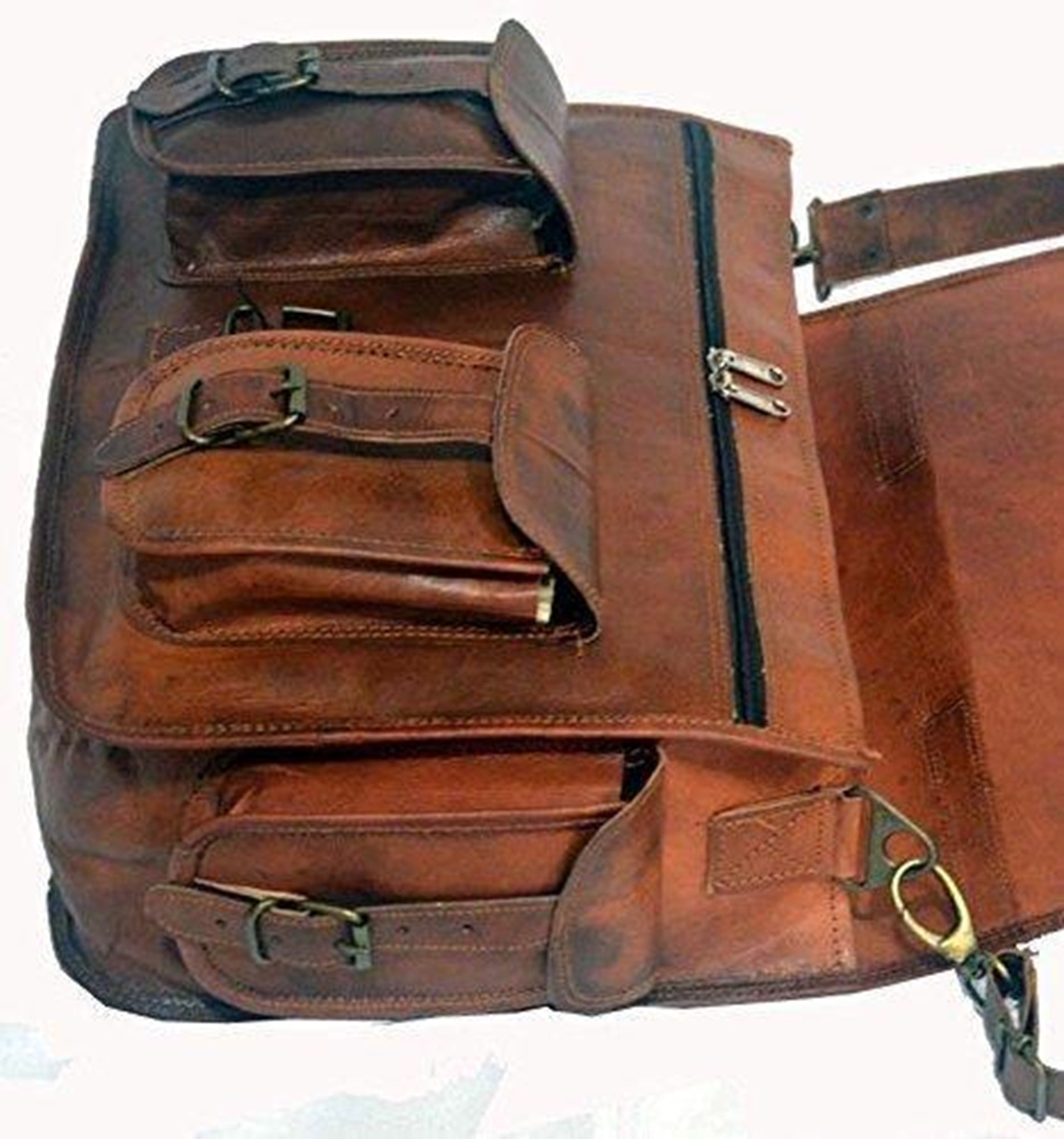 Vintage Brown casual Handmade Briefcase Leather Bag