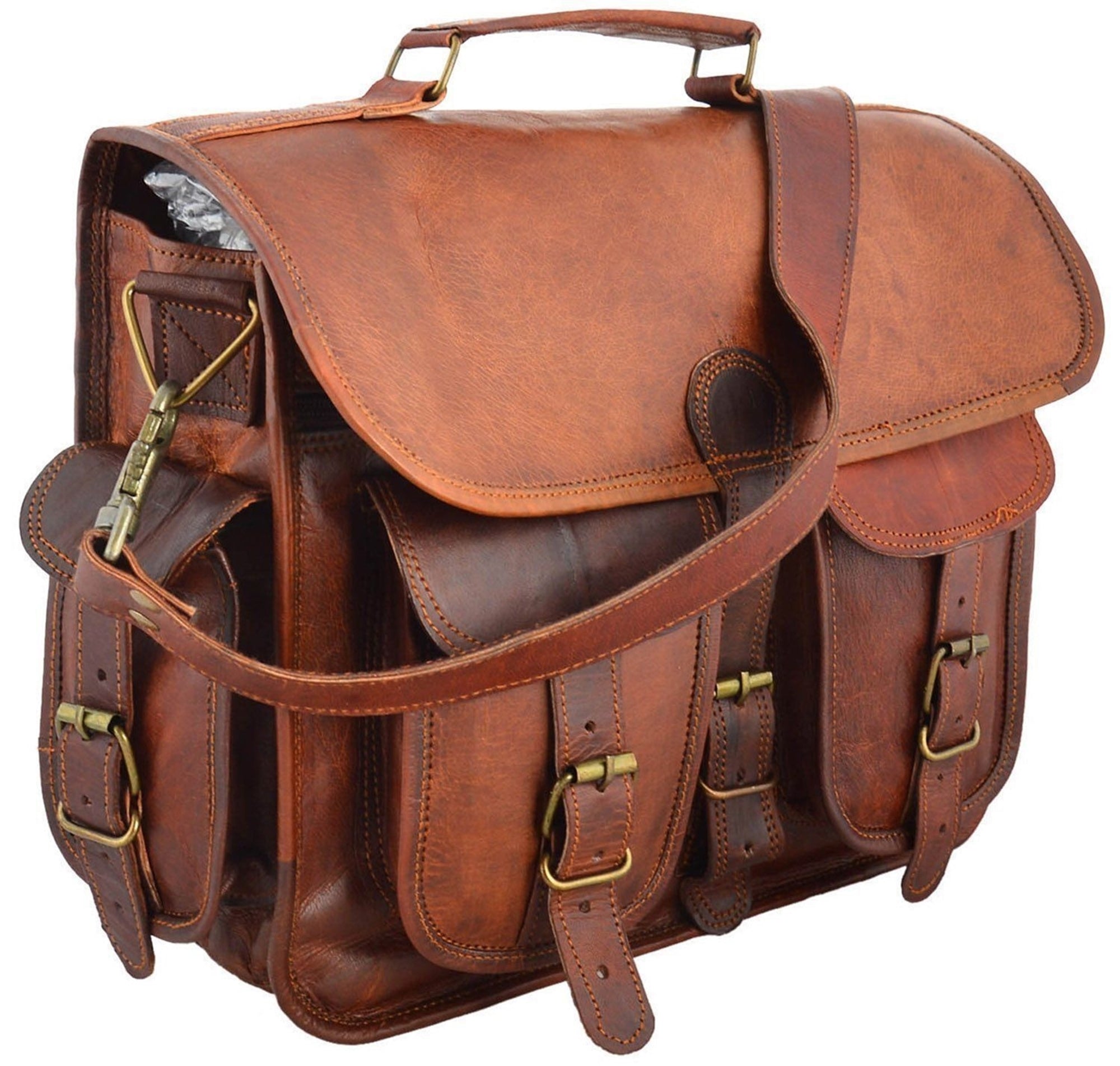 Vintage Brown casual Handmade Briefcase Leather Bag