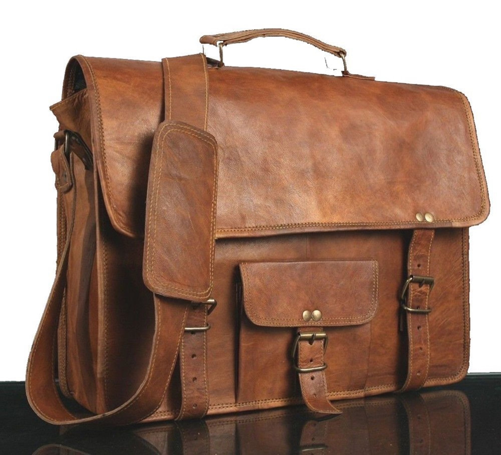 Full Grain Premium Quality Handmade Leather Laptop Bag