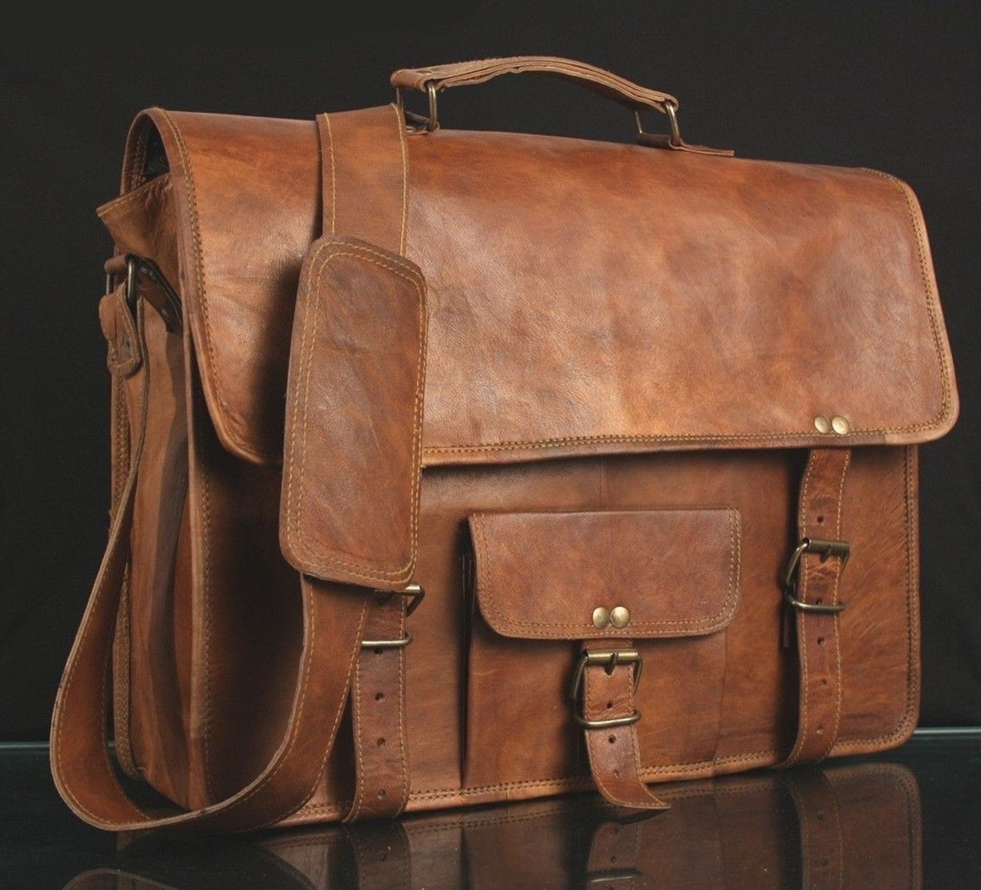 Full Grain Premium Quality Handmade Leather Laptop Bag