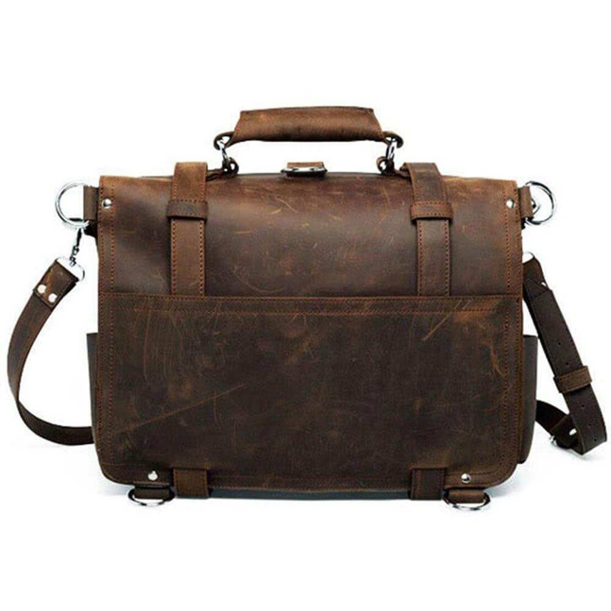 Vintage Brown Premium Cow Leather Saddle Bag