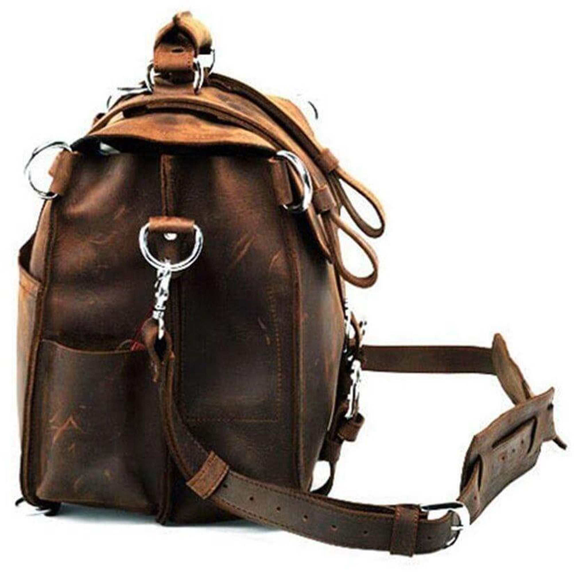 Vintage Brown Premium Cow Leather Saddle Bag