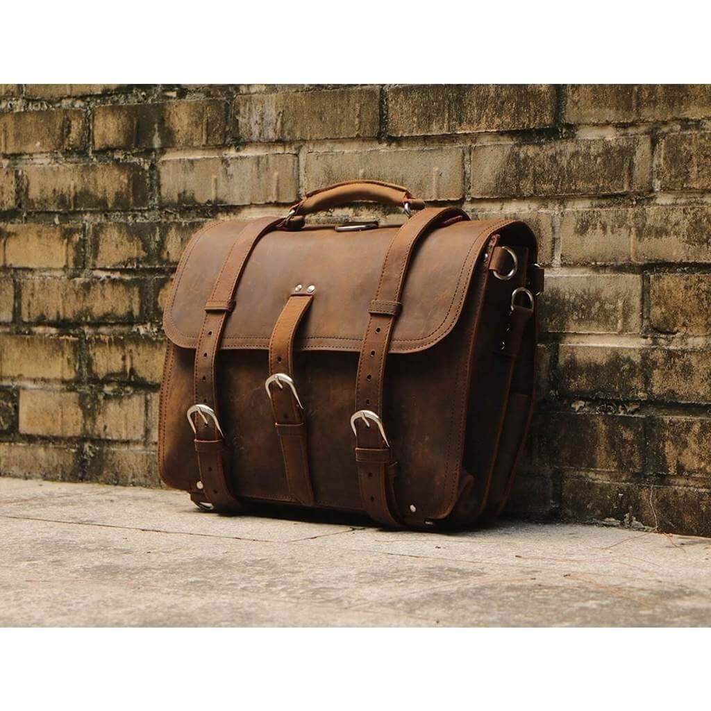 Vintage Brown Premium Cow Leather Saddle Bag