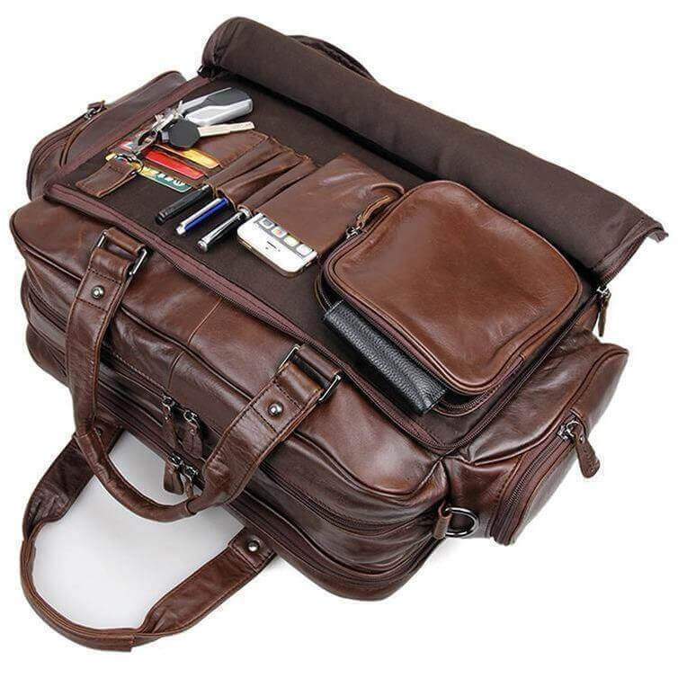 Handmade High-Quality Cow Leather Business Travel Briefcase