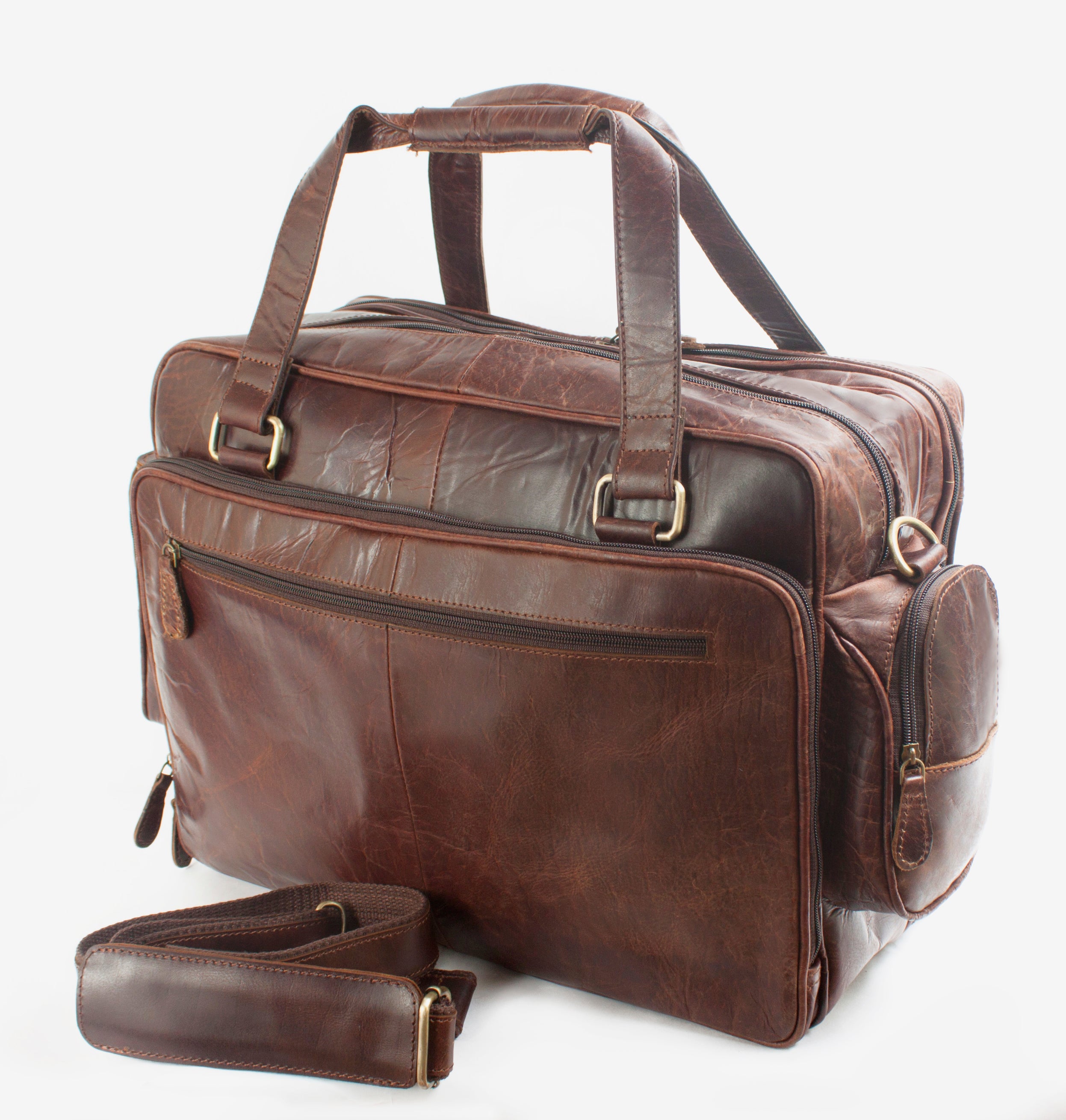 Handmade High-Quality Cow Leather Business Travel Briefcase