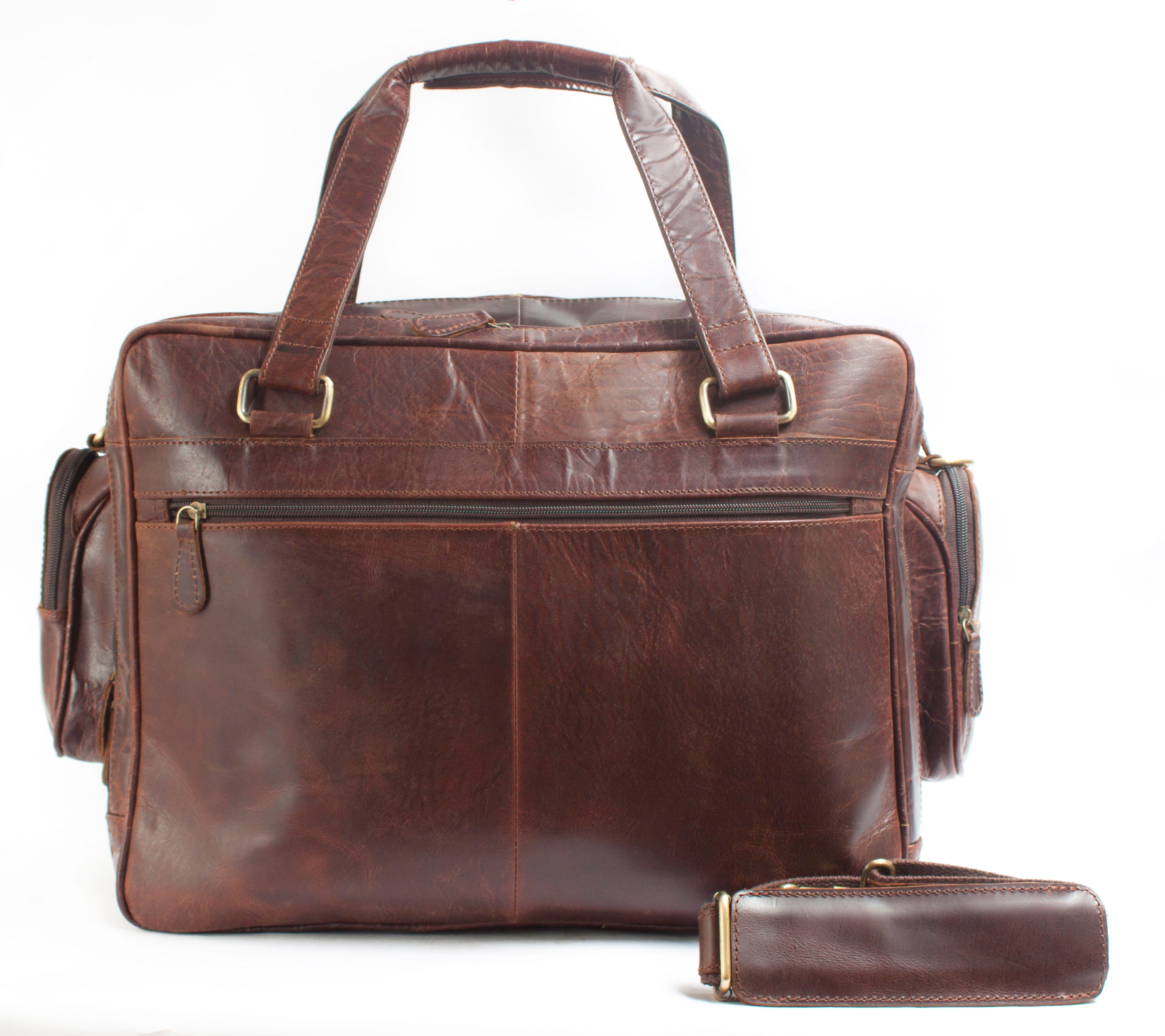 Handmade High-Quality Cow Leather Business Travel Briefcase