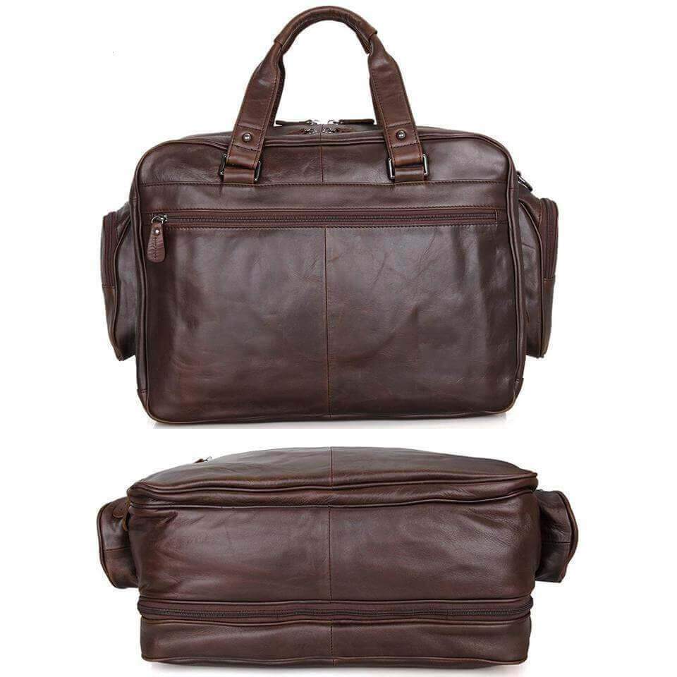 Handmade High-Quality Cow Leather Business Travel Briefcase