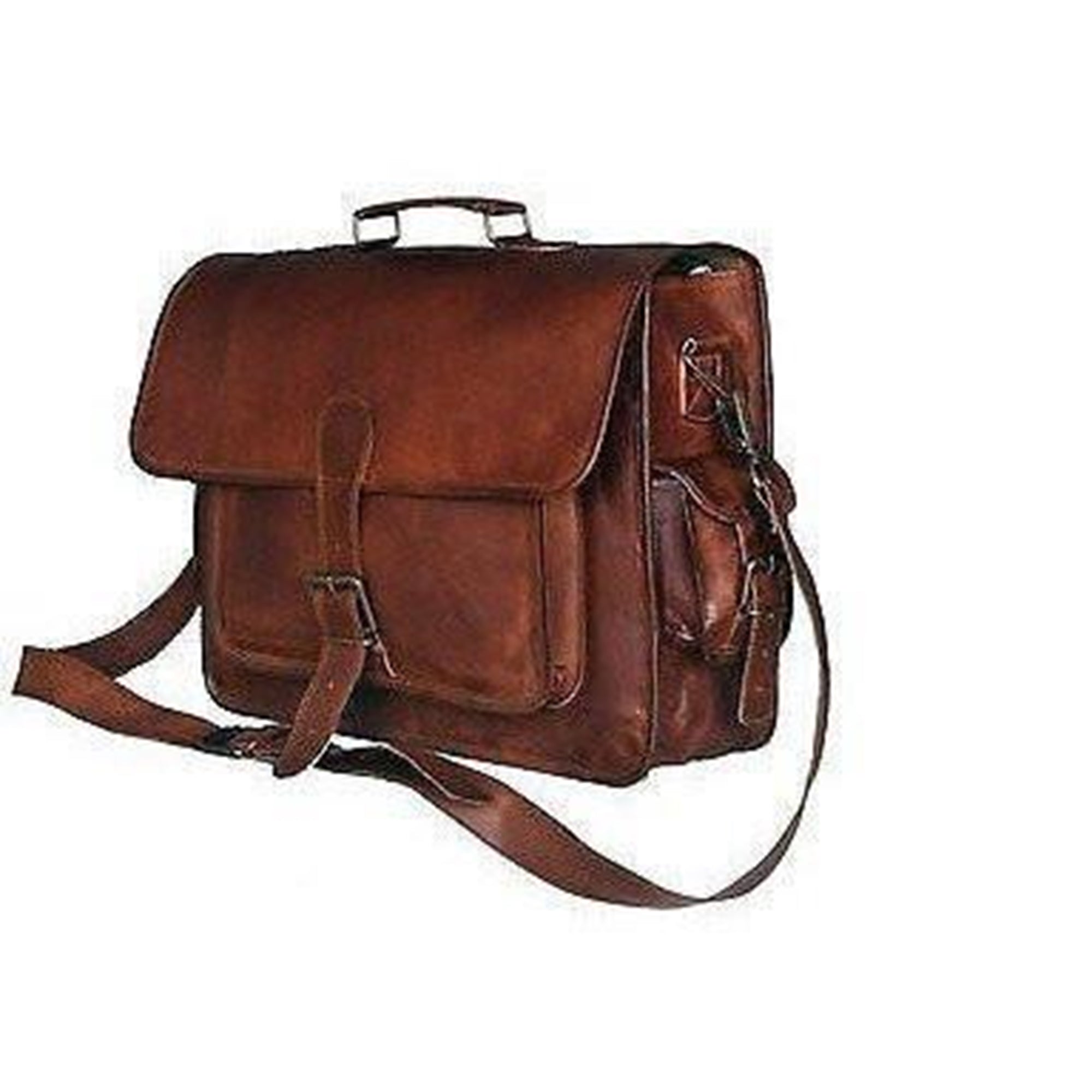 Brown Leather Spacious Premium Quality Laptop Leather Briefcase