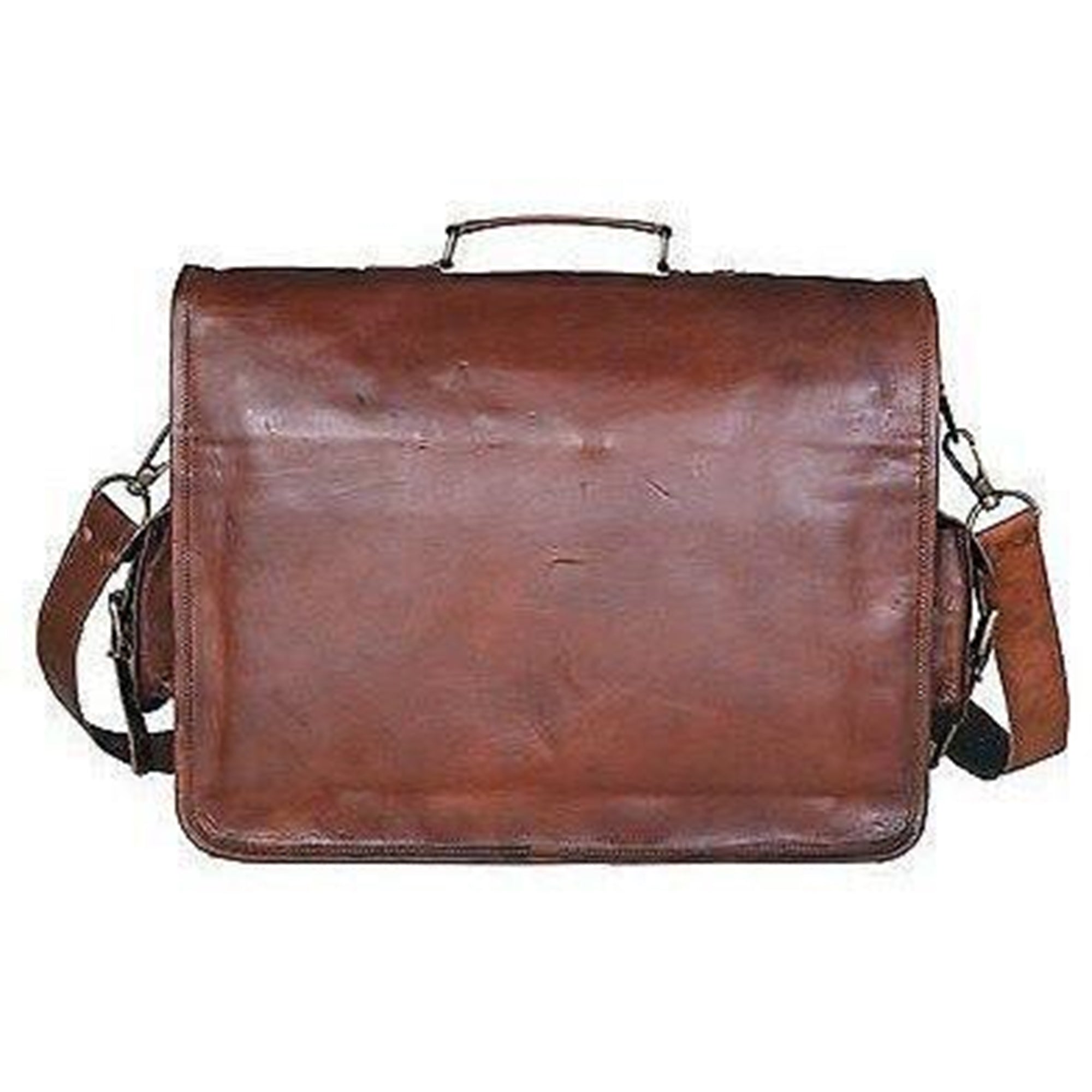 Brown Leather Spacious Premium Quality Laptop Leather Briefcase