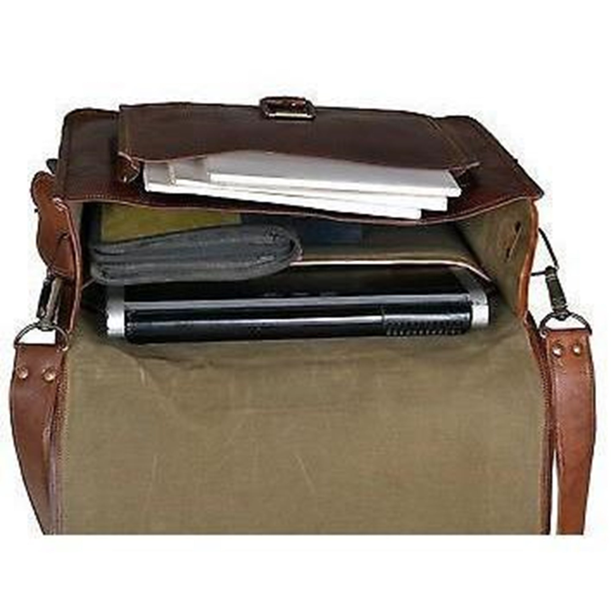 Brown Leather Spacious Premium Quality Laptop Leather Briefcase