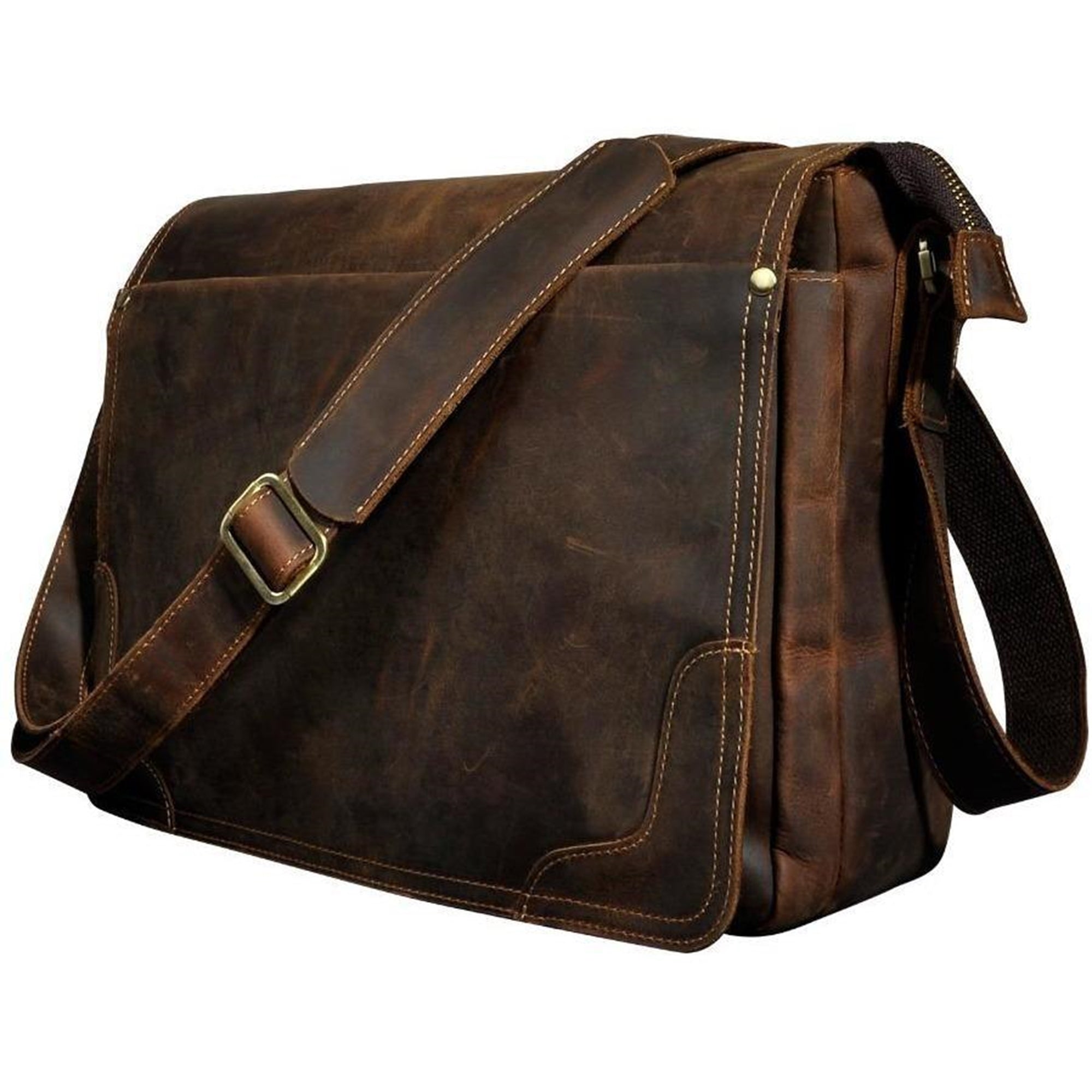 High-Quality Cowhide Leather Designer Messenger Bag