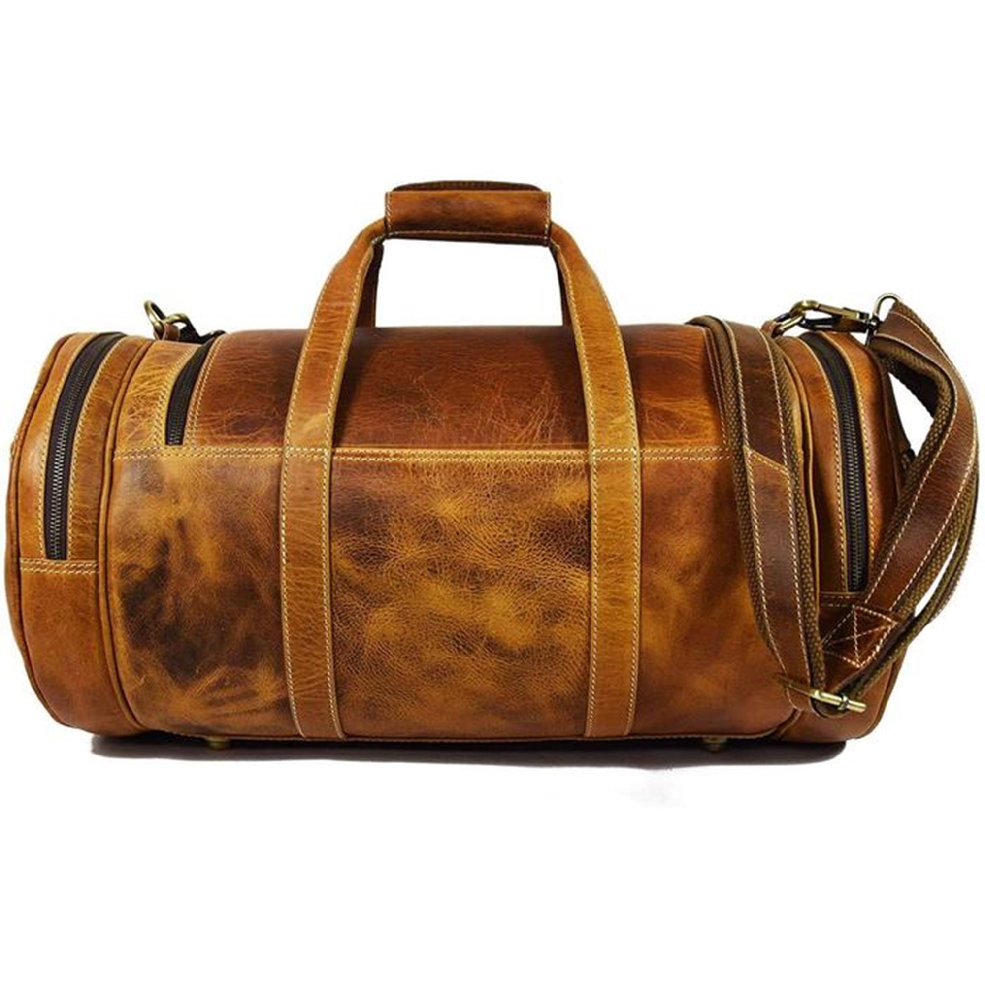 Handmade Round Barrel Weekend Travelling / Gym Duffel Bag