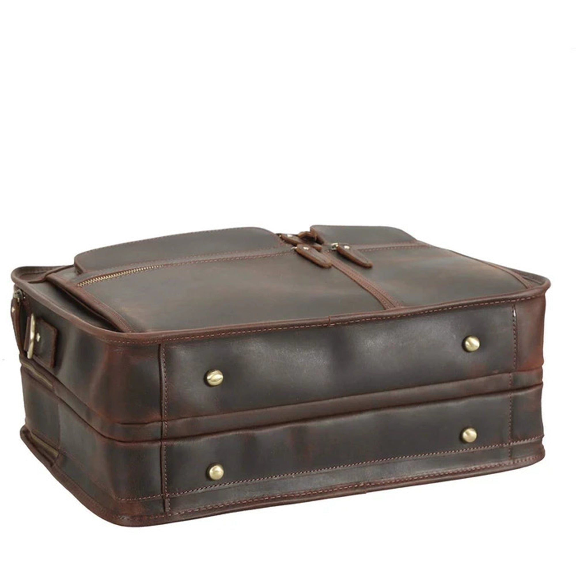 Full Grain Large Brown Leather laptop Briefcase Bag