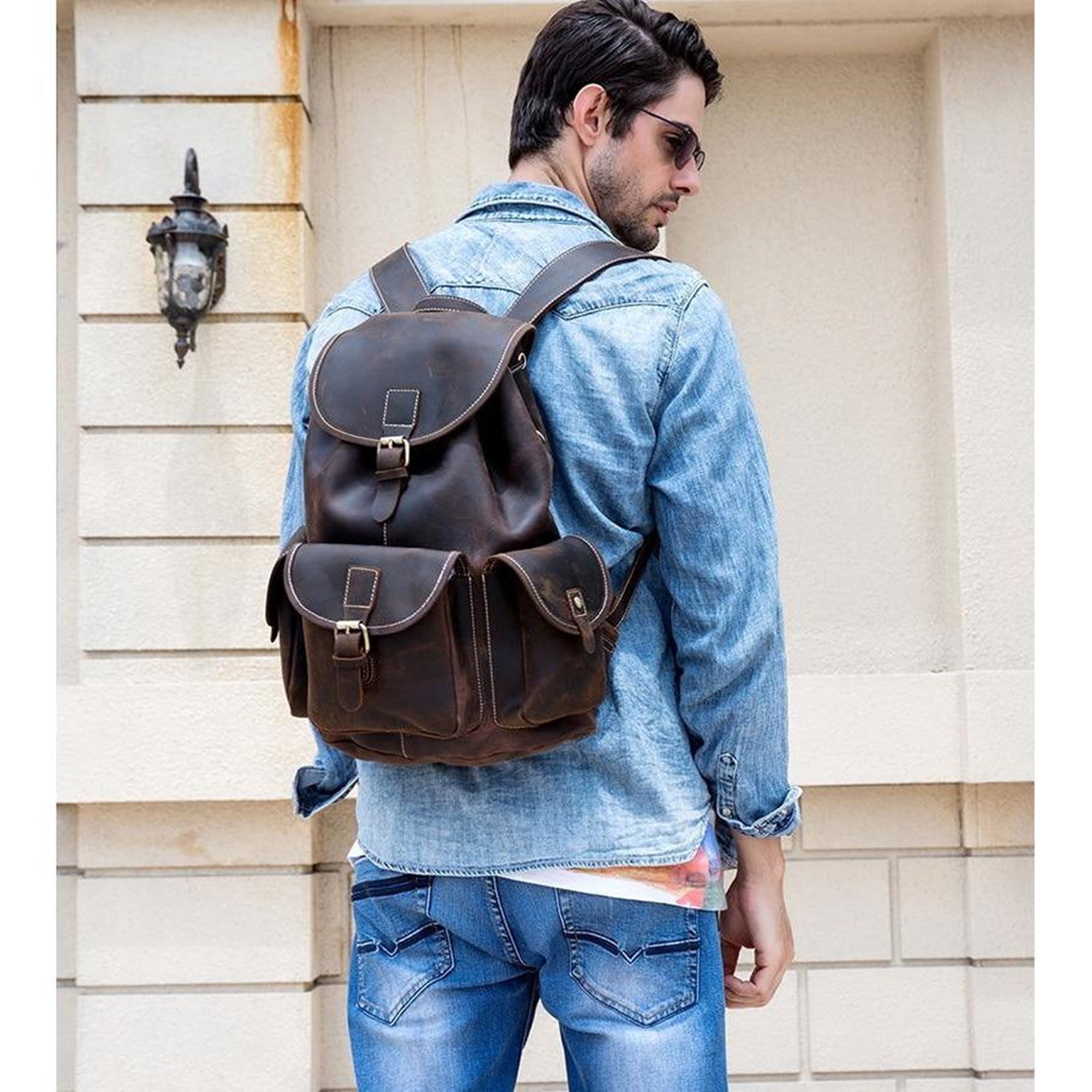 Handmade Cow Leather Adventure & College Backpack