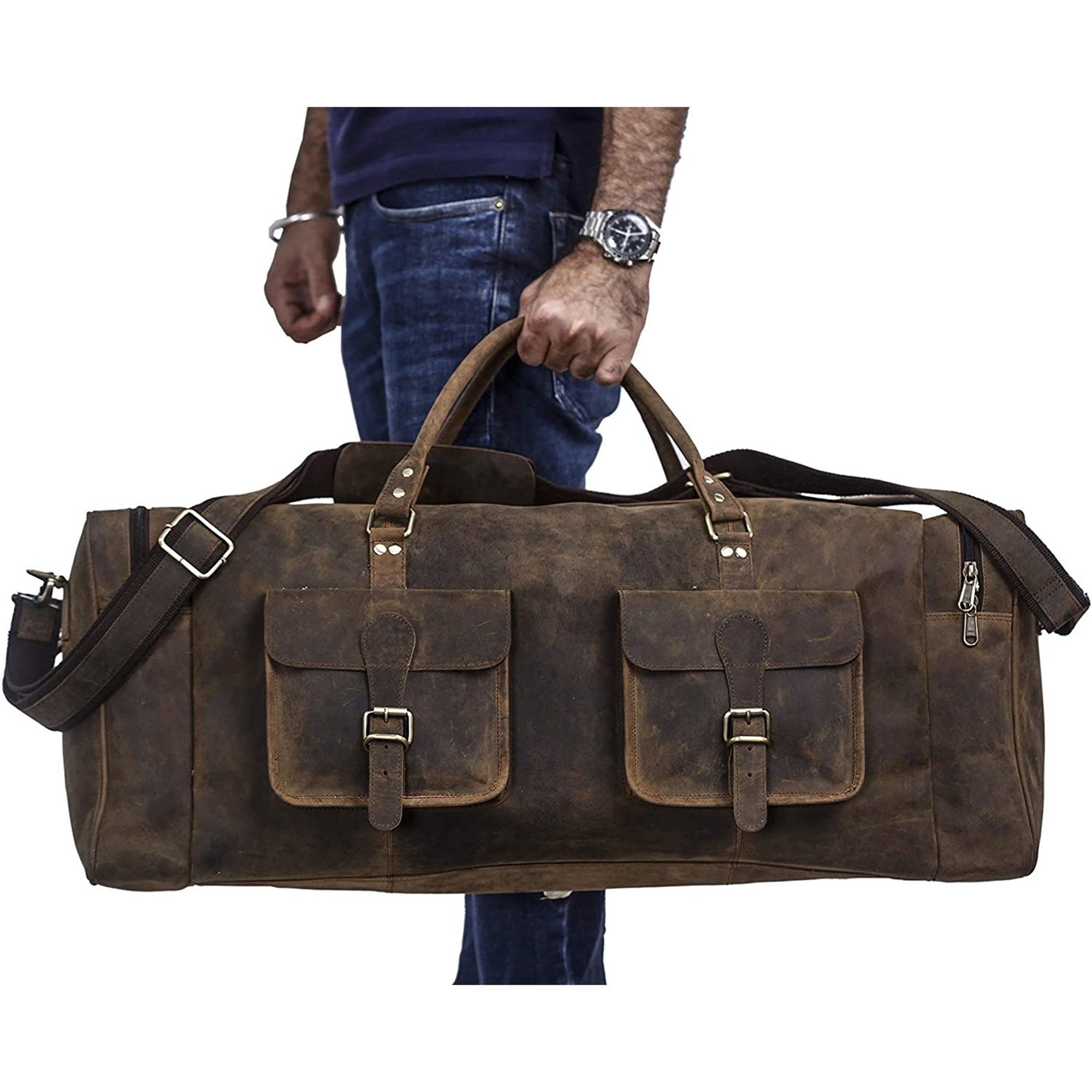 Weekender Large Travelling Buffalo Leather Duffel Bag