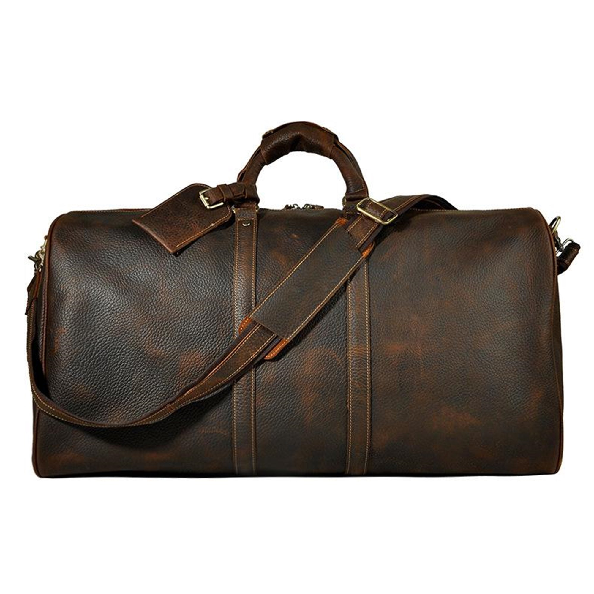 Premium Full Grain Handmade Leather Duffel Bag for Travelling