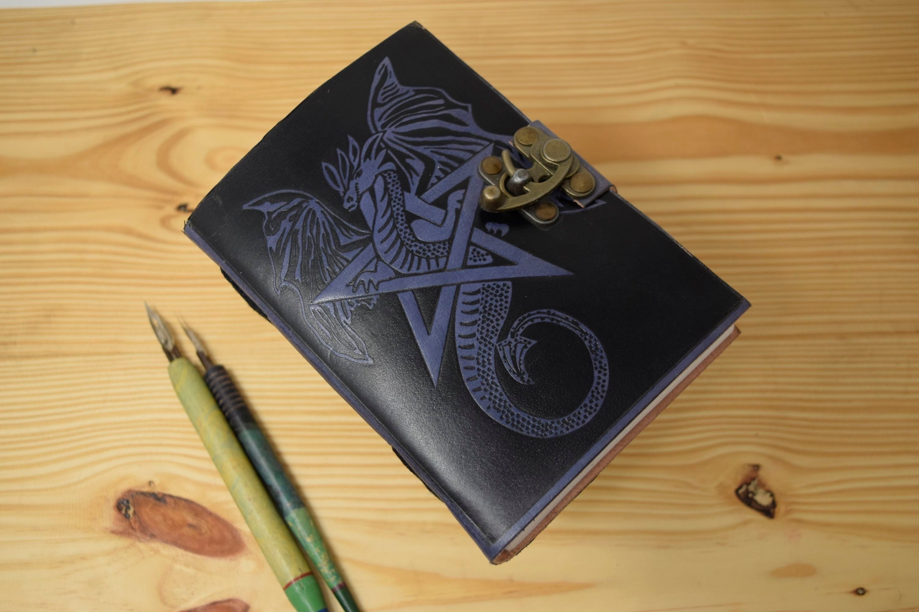 embossed leather journal - star dragon