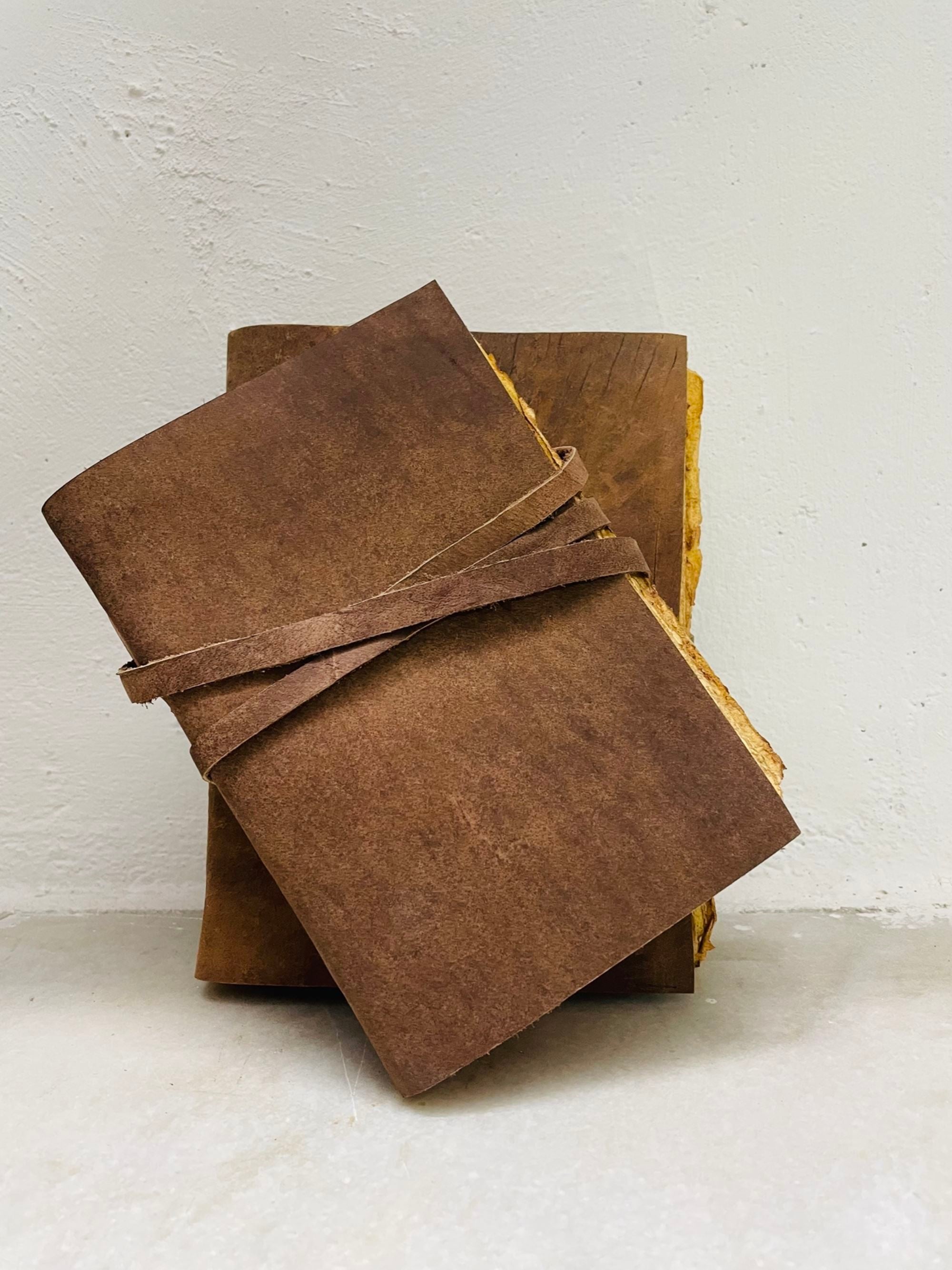 rustic leather journal - Buff hunter plain diary