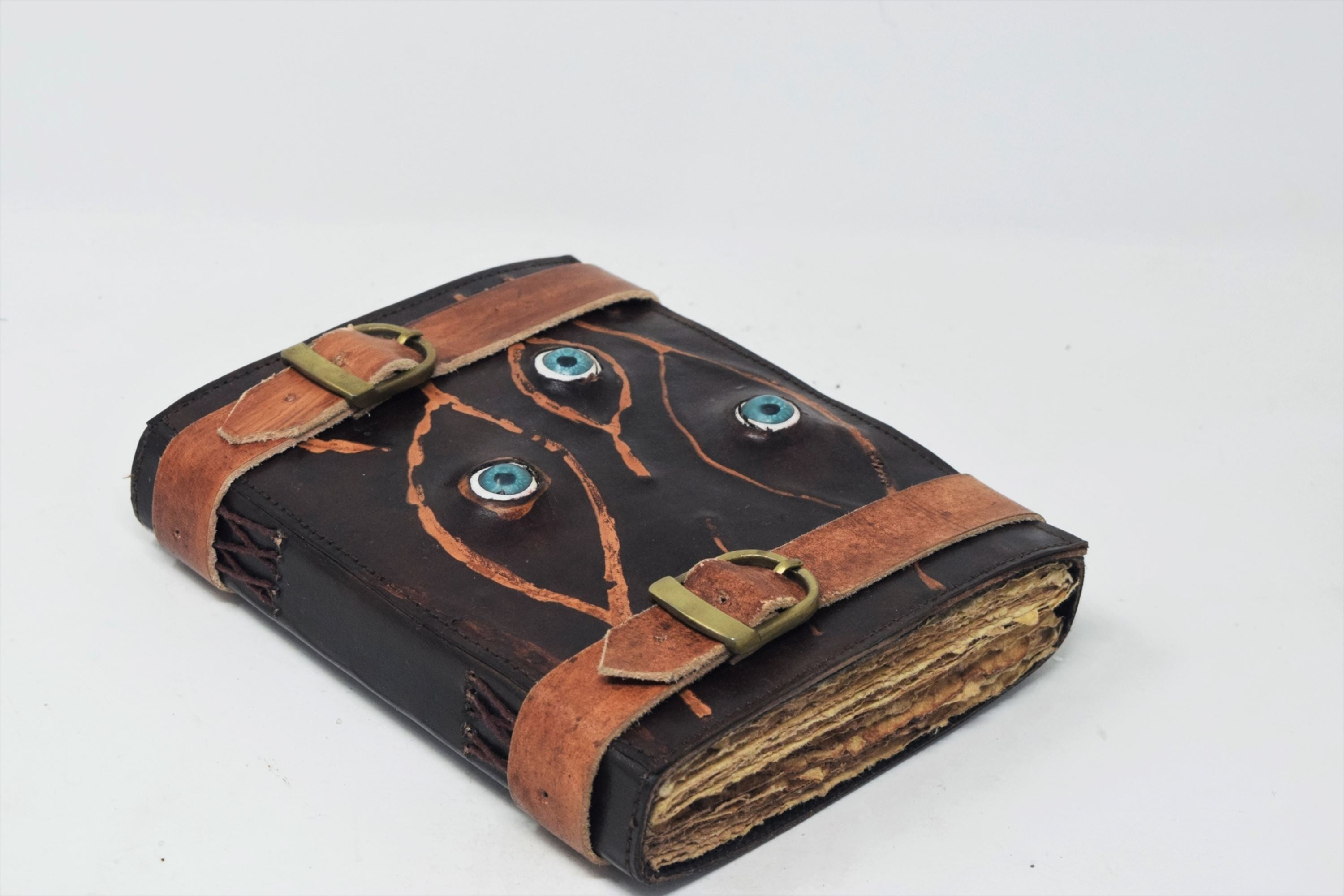 unique leather journal - three eye diary