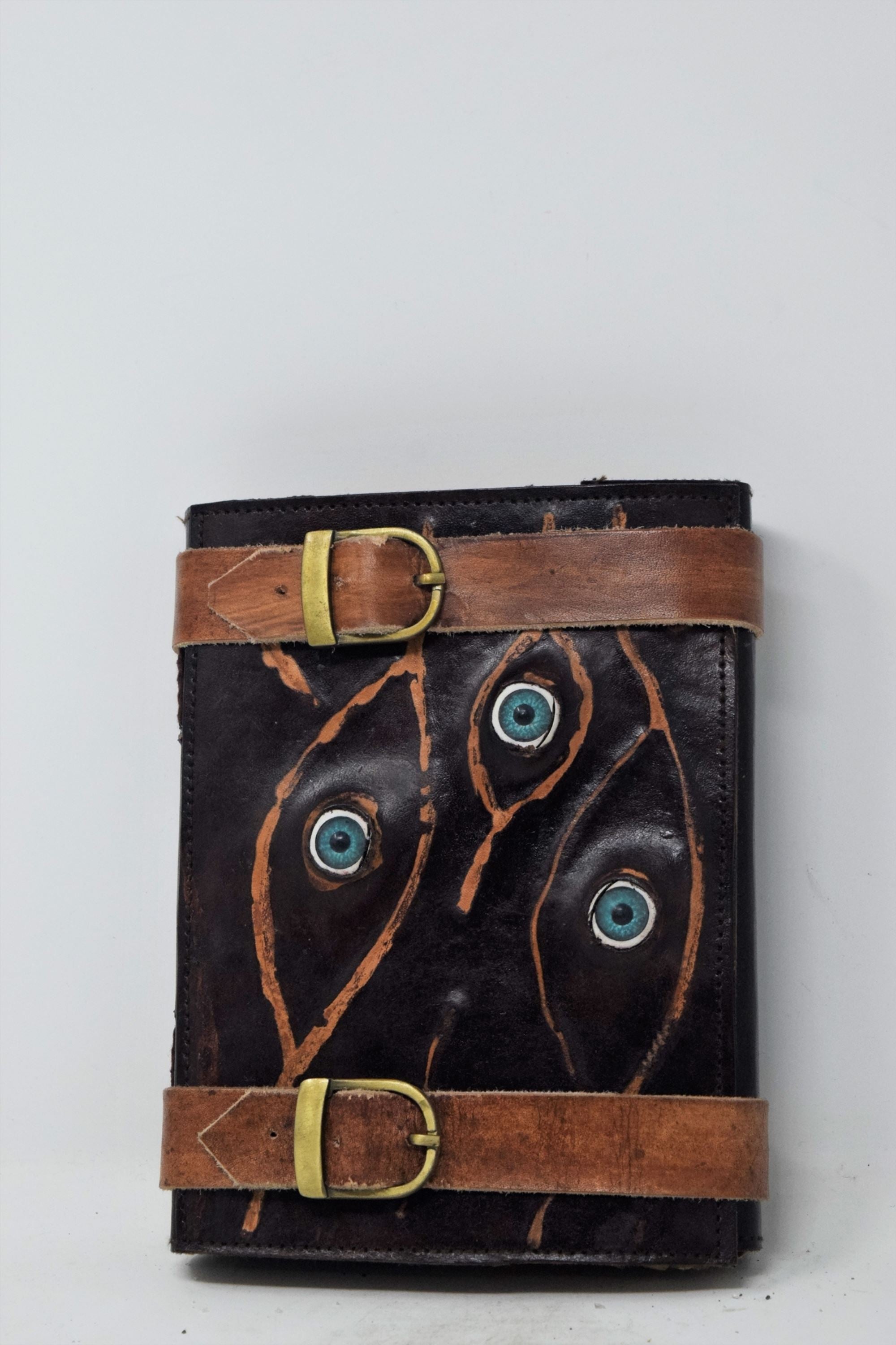 unique leather journal - three eye diary