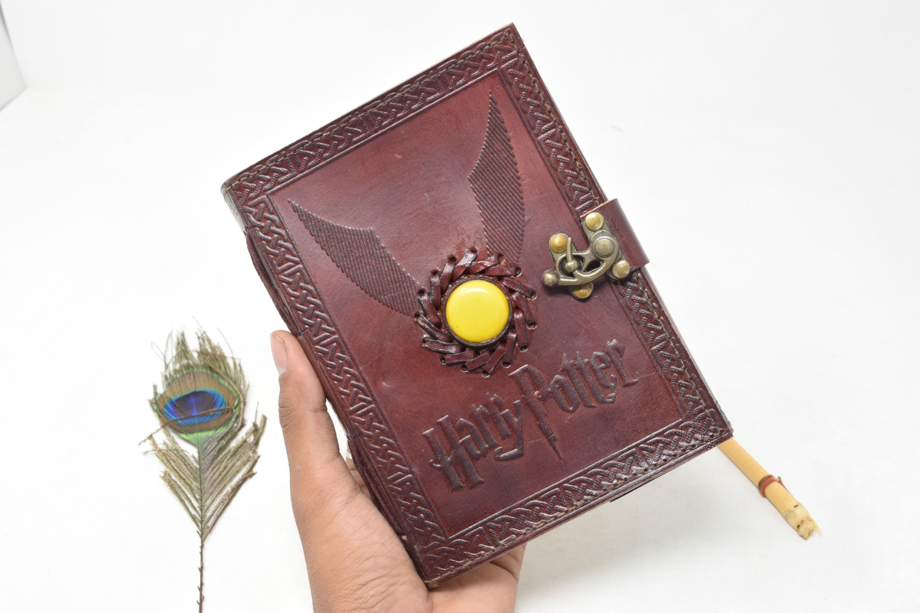 Leather notebooks - harry potter centre stone